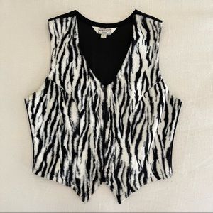 Henri Bendel faux fur zebra vest